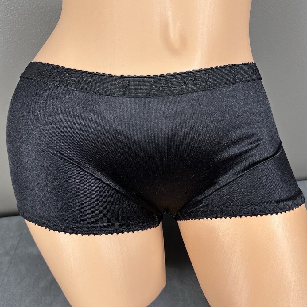 Shiny Liquid Satin Boyshort Panties Small Black Silky Glossy Second Skin NWOT